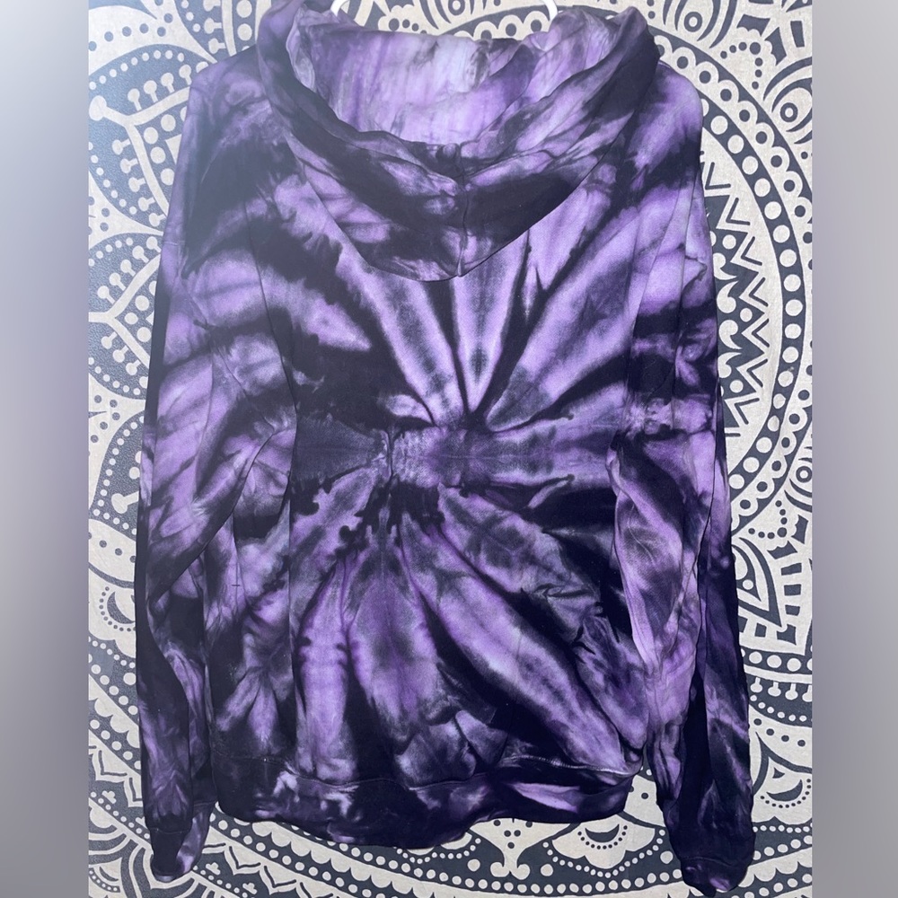 ZUMIEZ tie-dye purple and black hoodie